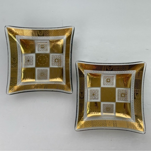 Vintage‎ Atomic Mid Century Gold Glass Georges Briard Dish Set